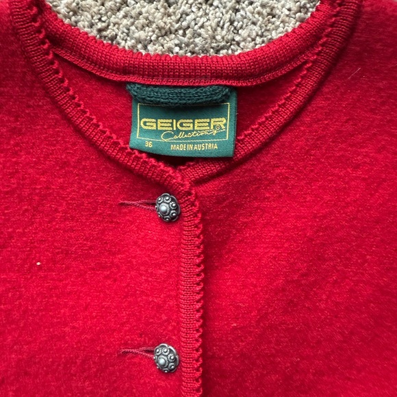 Red Button-Up Cardigan - Picture 2 of 5